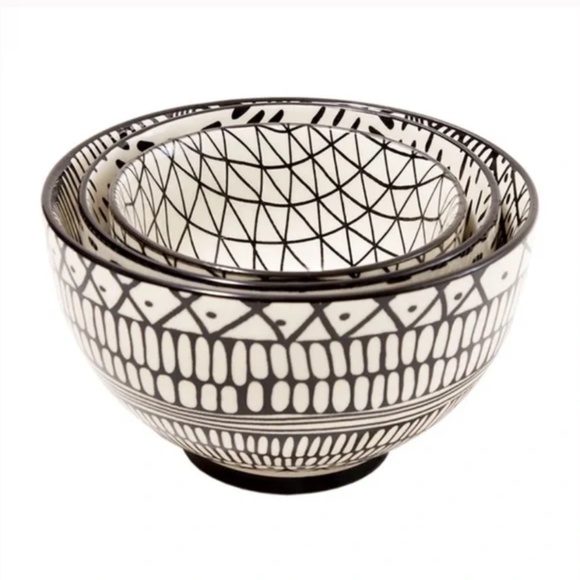 Short Stories Ceramic 3pc Nesting Bowl Set BNIB - Picture 2 of 3